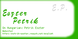 eszter petrik business card